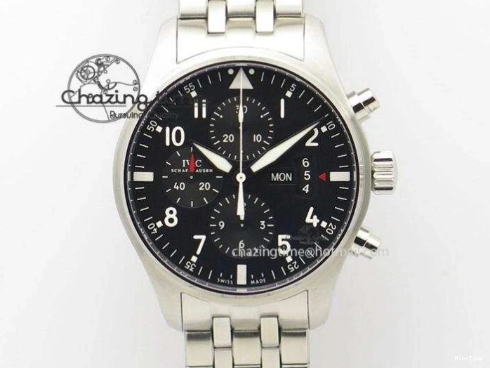 MIROTIME 0311 Vibrant Mark XVIII IW327001 SS M+F 1:1 Best Edition Black Dial on Black Leather Strap A 7055